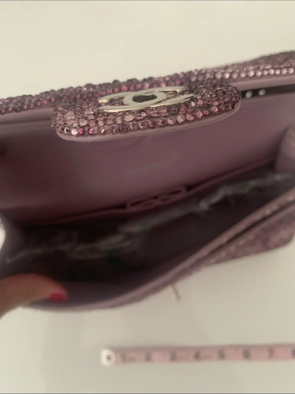 NWT CHANEL Sparkling Purple Shoulder Bag with Chain Strap FIRM. Unique!!